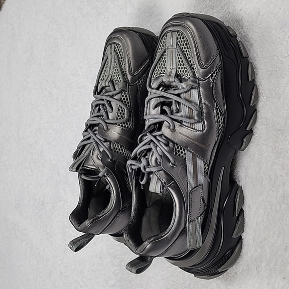 Asos Design Chunky Sneakers In Gunmetal - Picture 4 of 15